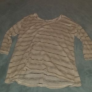 Light knit striped long sleeve shirt